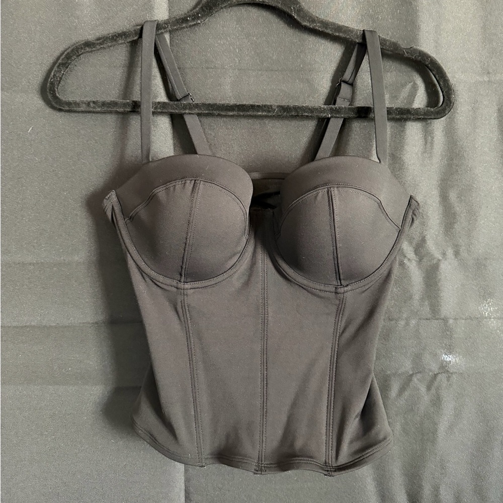 Black Ta3 Bustier Bikini Top